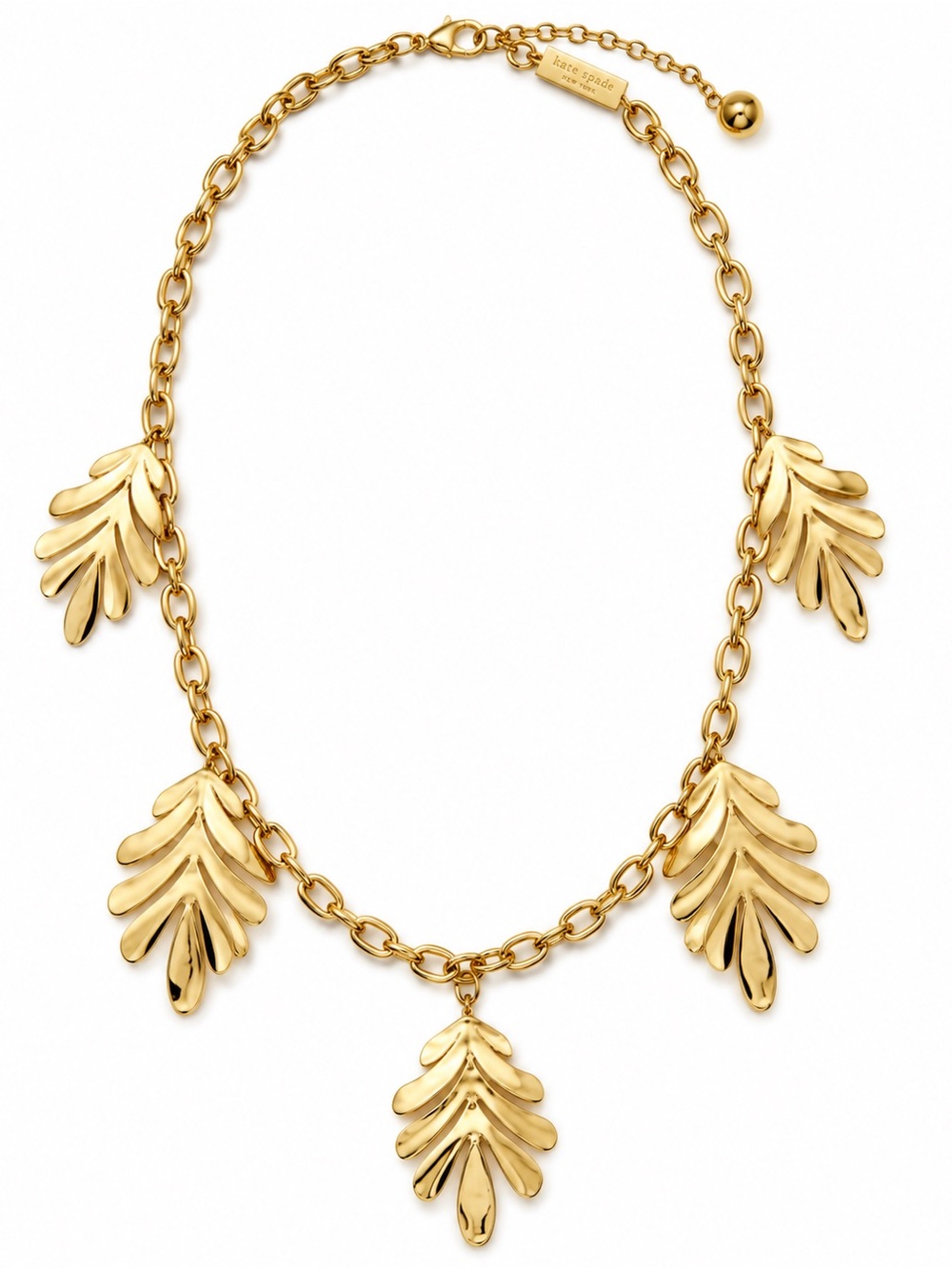NWT Kate Spade A New Leaf Gold Statement Necklace